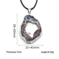 Hot Natural 30-50mm Agate Crystal Quartz Stone Pendant Necklace Irregular Shape Diamond Main Stone Vintage Gift DIY Jewelry