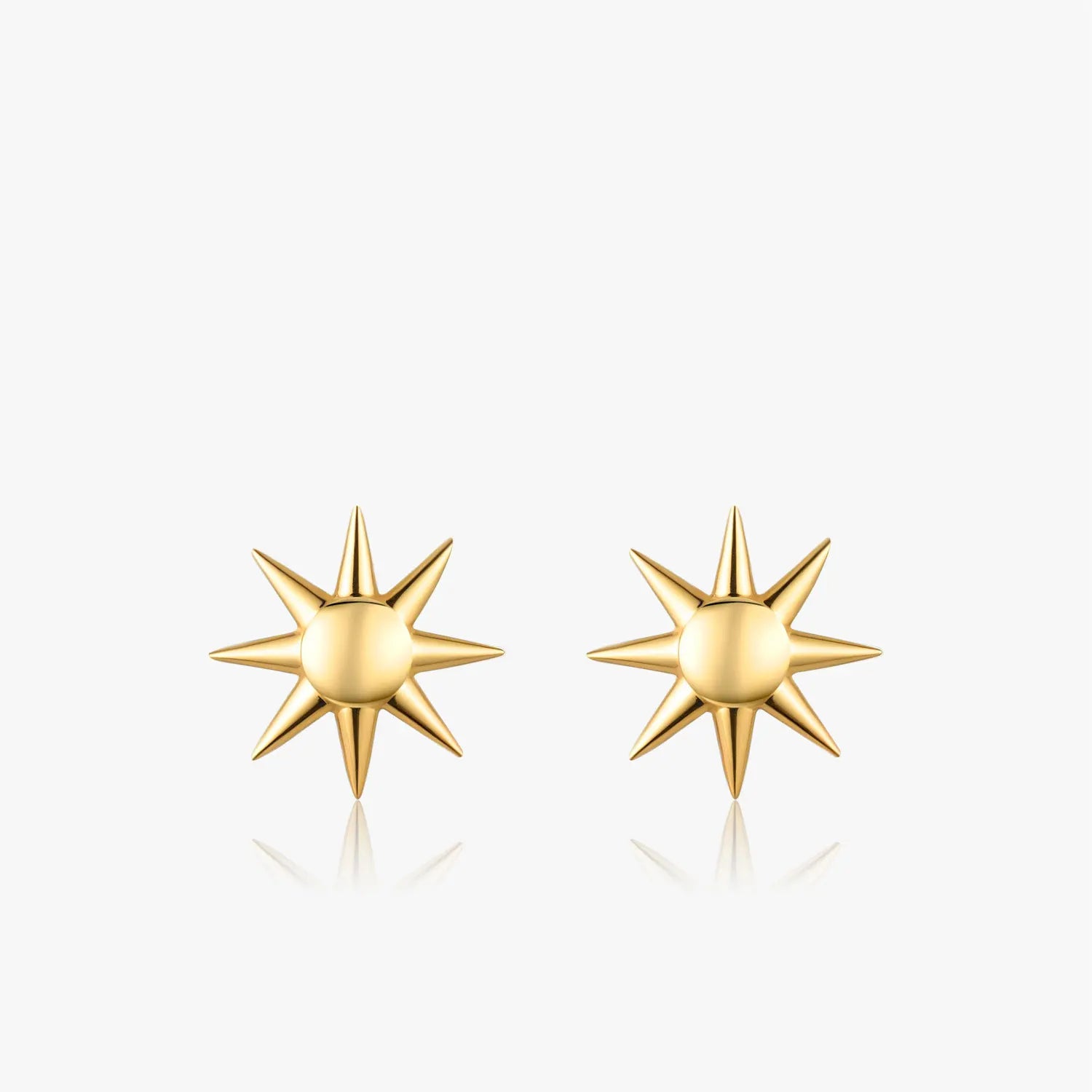 Minimalist Jewelry 925 Sterling Silver 18k Gold Plated Sunshine Stud Earrings for Women Girls