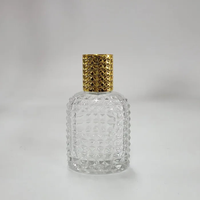 Refillable Luxury 30ml 50ml Clear Glass Perfume Spray Bottle Fragrance Atomizer Bottle With Gold Silver Sprayer