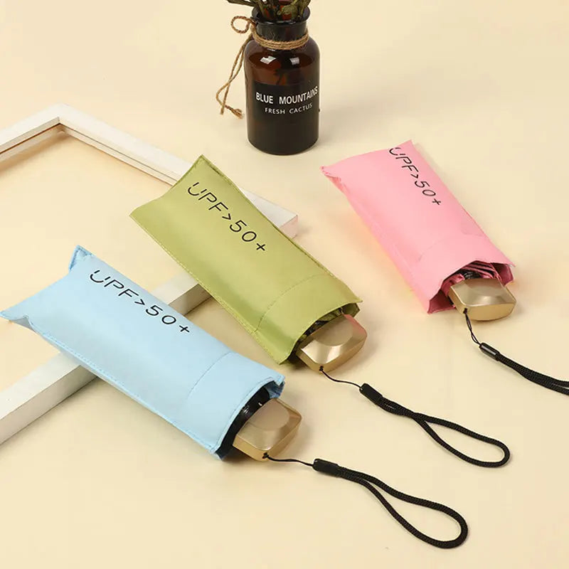 LOTUS Hot Sale 5 Folding Pocket UPV 50 Black Coating Lady Pocket Umbrella in Summer