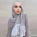 Premium Chiffon Ruffle Hijabs Plain Chiffon Scarf Muslim Hijab Shawls Chiffon Ruffle Hijab