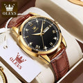 OLEVS 6896 Hot Leather Strap Week Display Calendar Waterproof Automatic Quartz Watch Men's Gift Men Watches Clock Reloj Hombre