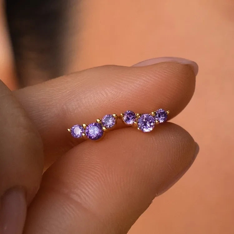 Dainty Natural Gemstone Jewelry 18k Gold Plated 925 Sterling Silver Custom Birthstone Stud Earrings for Women