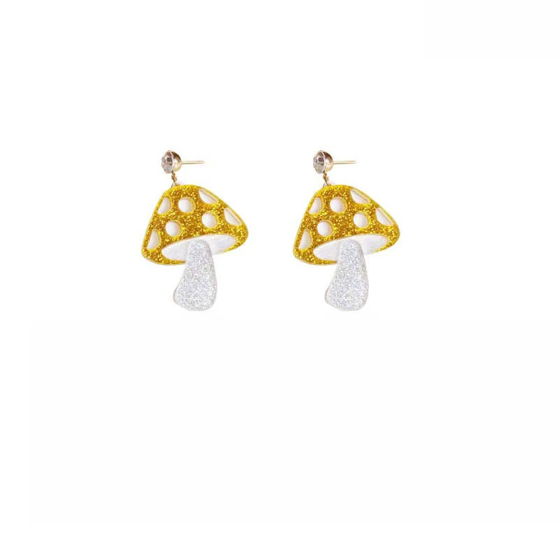 Hot Selling Jewlery Earrings S925 Silver Needle  Newest Novel Acrylic Pendant Mushroom Earrings for Female