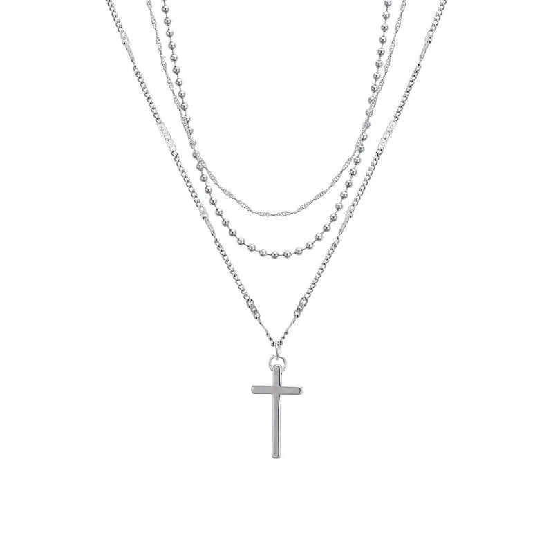 Punk-inspired Minimalist Luxury Cross Pendant Necklace