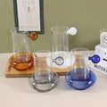 Ins Style Bubble Glass Coffee Cup Saucer Stained Glass Cup Ball Handle Milk Cup