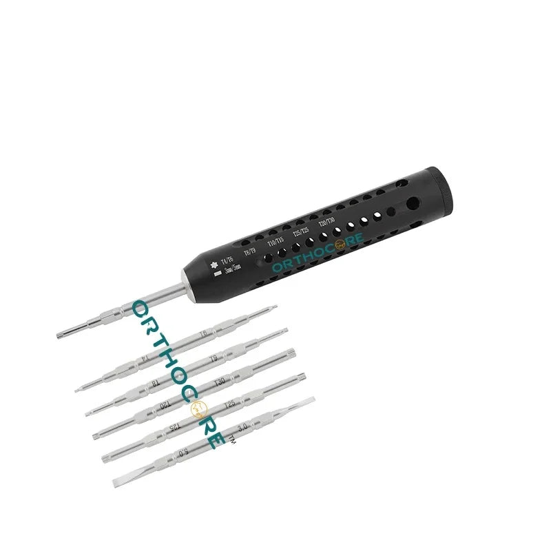 Orthocore Medical Equipment Torx Star/hex Quick Coupling Handle Titanium Veterinary Orthopedic Instrument Bone Screwdrivers for