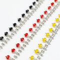 Wholesale Glass Bead Rhinestone Chain Trimming Custom Headdress Rhinestone Chain