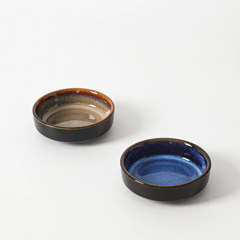 Customize Color Retro Japanese 3.5 Inch Round Soy Sauce Dipping Dish Ketchup BBQ Condiments Dishes