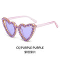 2023 New Design Fashion Luxury Statement Oversized Zircon Crystal Women Heart Sunglasses