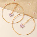 2021 Wholesale Fashion Colorful Acrylic Butterfly Pendant Earrings Women Gold Plated Big Hoop Earrings