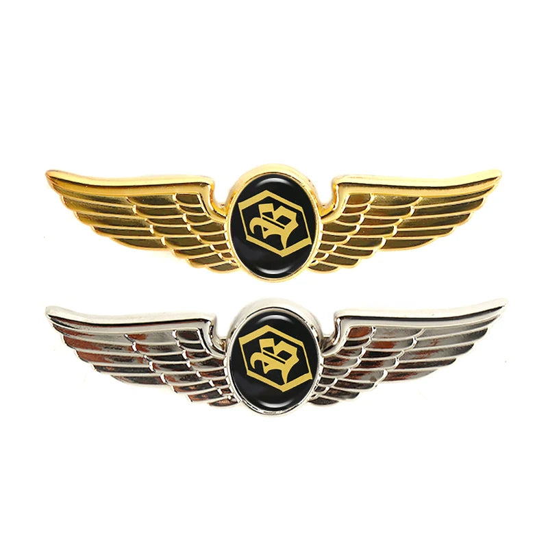 Antique Die-Cast Metal 3D Airplane Wing Badge Emblem Oval Name Pin Buttons Maker for Sports-Themed Clothing