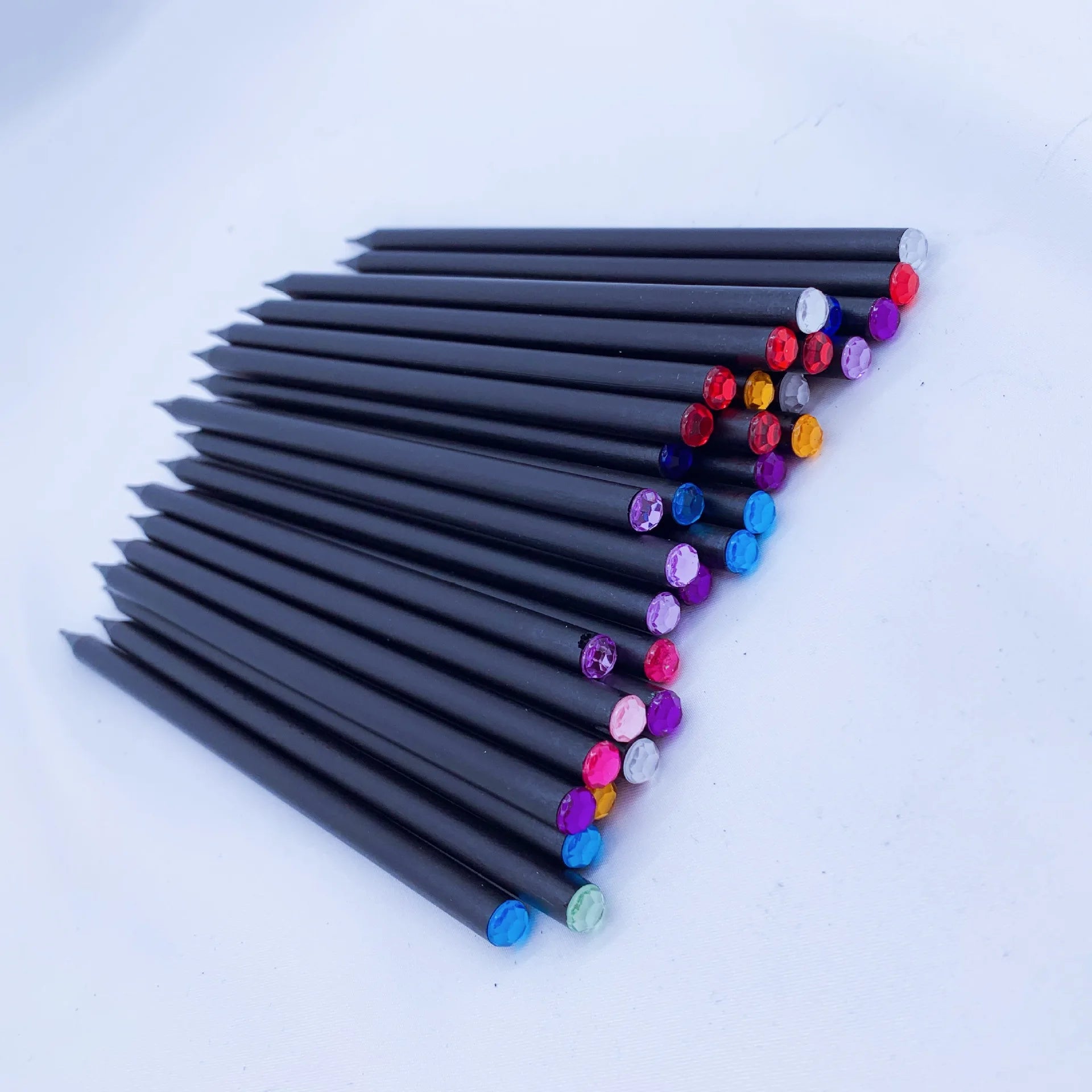 7 Inch Standard  Crystal  Top Black Wood Pencil
