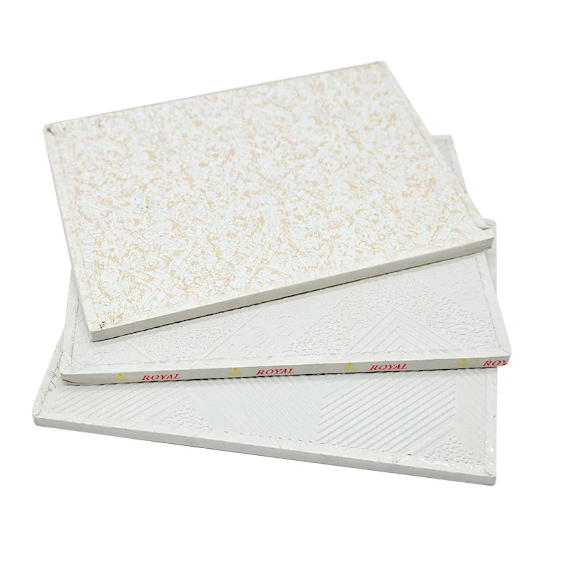 PVC Laminated 595*595*7MM Gypsum Ceiling Tiles Design 154 / 238/239 Etc in Linyi Factory