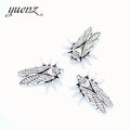 YuenZ Antique Silver Color Cicada Charms Pendant Jewelry Metal Alloy Jewelry Marking 28*18mm D2106