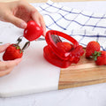 Kitchen Gadgets Tool 2PCS Fruit Slicer Strawberry Huller Stem Remover and Strawberry Slicer Set