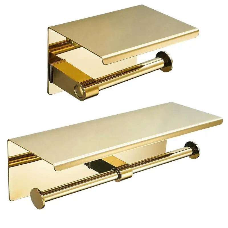 Stainless Steel Wall-mounted Gold Toilet Paper Holder Wall Mounted Double Toilet Paper Holder