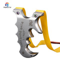 Piaoyu Stainless Steel Metal Flat Leather Outdoor Slingshot Left and Right Hand Competitive CNC Wire Cutting for Hunting
