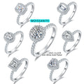 Engagement Ring White Gold Plated 925 Sterling Silver High Quality 1 Carat Moissanite Wedding Rings for Women