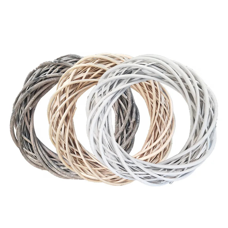 Wholesale Christmas DIY Willow Weave Natural Wickerwork Wreath Window Door Hanging Decoration