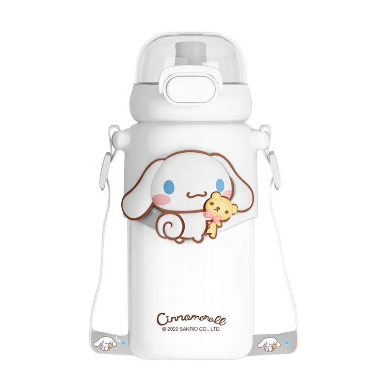 Wholesale 460ml 316 Stainless Steel Coffee Kawaii Kids Sanrio Kuromi Cinnamoroll Cup Tumbler Thermos with Straw Strap