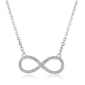 Stylish Rhodium Plated 925 Sterling Silver Infinity Love Necklace Aaa Cubic Zircon Number 8 Pendant Trendy Wedding Accessory