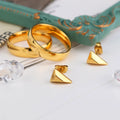 Chris April 316L Stainless Steel Minimalist Geometric Pyramid Shape Stud Earrings