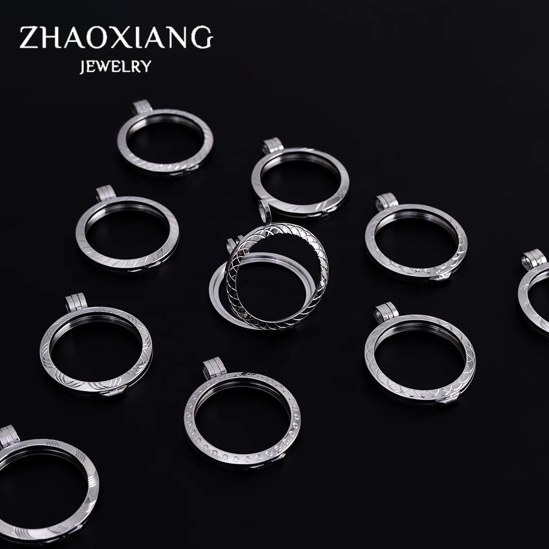 Wholesale Necklaces Jewelry Can Put Picture Inside Round Photo Flame Stainless Steel 2021 Classic Gift
