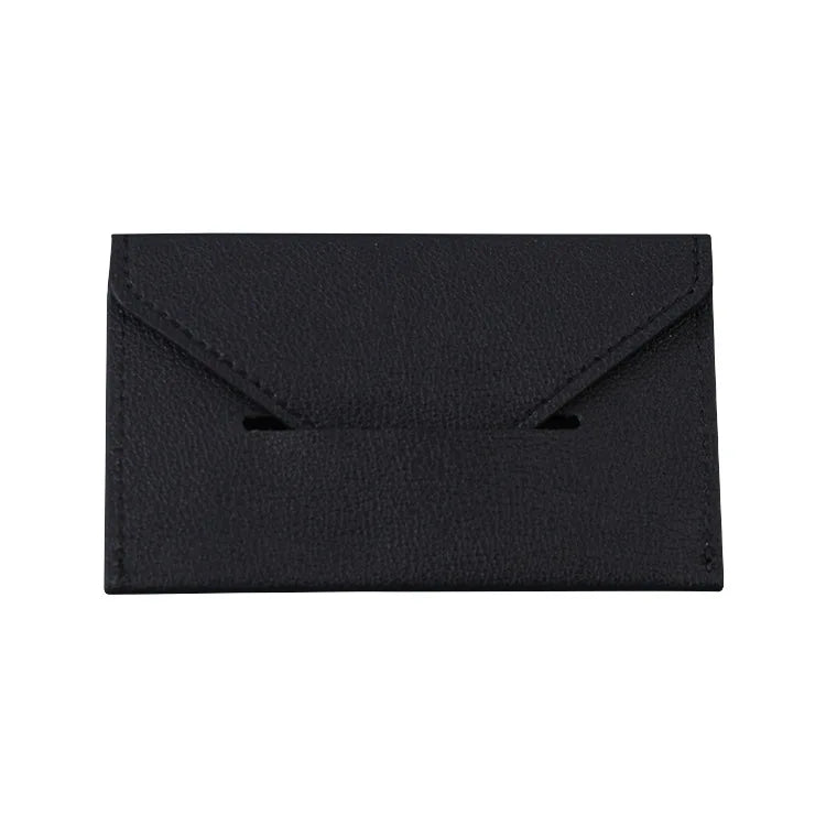 Custom Printed Multi-Purpose Pu Leather Business Card Holder Dark Gray Black Room Card Sleeve Holder