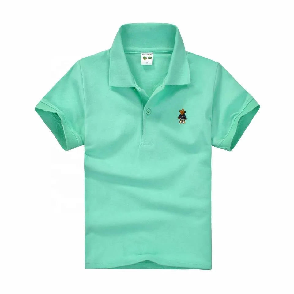 Hot Sale Golf Boy Polo Shirt Woven Sport T-Shirt with Short Striped Sleeve Formal Uniform in Solid Color with Digital Printing