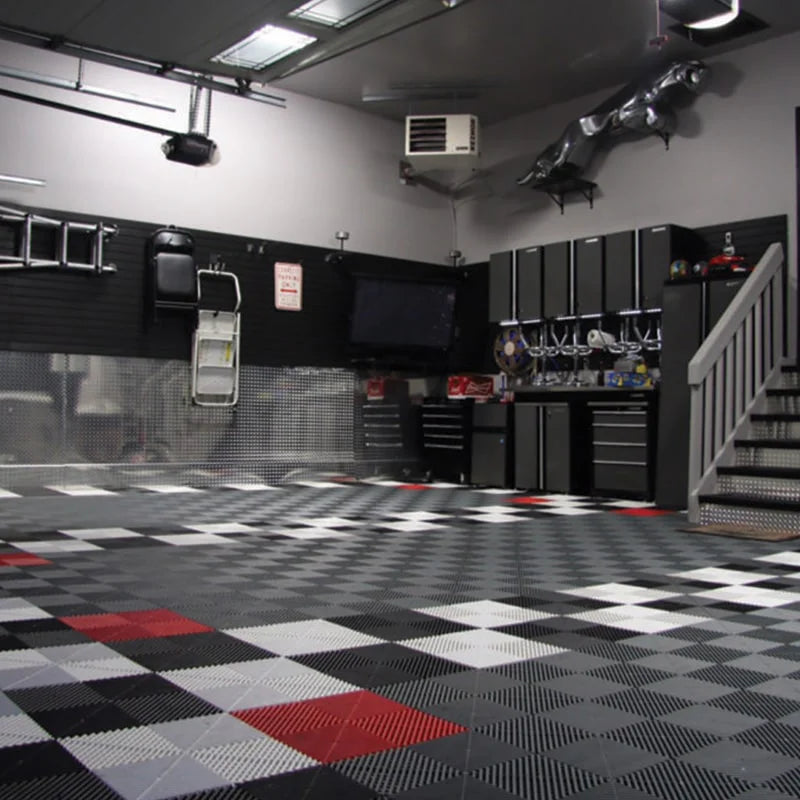 Modern Design Interlocking PVC Garage Flooring Tiles Wear-Resistant Click Vinyl for Villa Graphic Design Solution