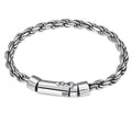 6mm Wholesale S925 Sterling Silver Bracelet Men's Retro Hand Woven Fried Dough Twists Rope Bracelet Jewelry