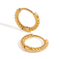 Classic Stainless Steel Simple Twist Design Daily Wear 18K PVD Gold Plated Anti Allergic Hoop Women Fashion Earrings