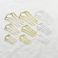 Three Sizes 4Teeth Plain Brass Hair Combs Hairpins for DIY Hair Accessories Metal Hair Forks