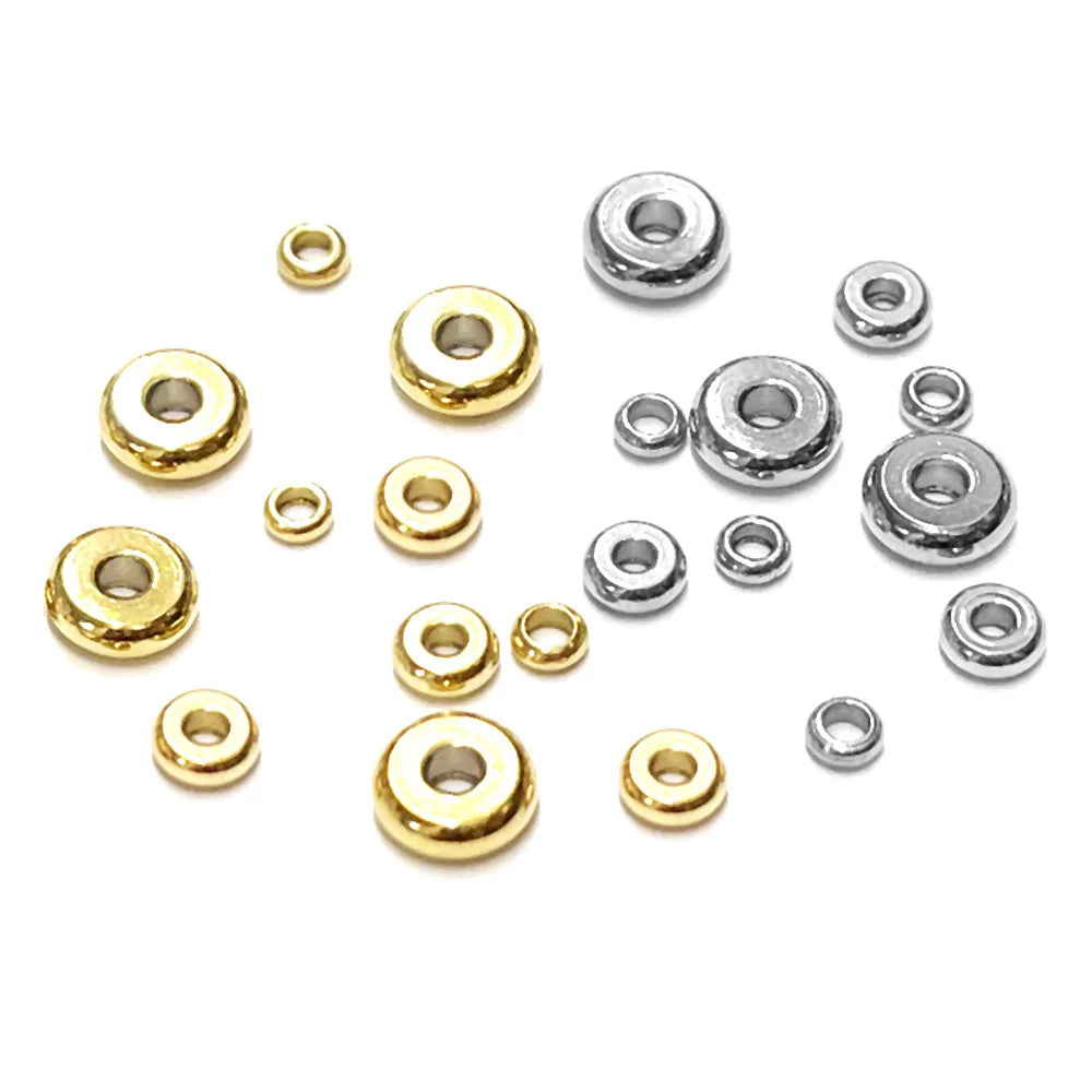 High Quality Stainless Steel 18k Gold Color Preserving Wheel Positioned Beads for DIY Jewelry Accessories