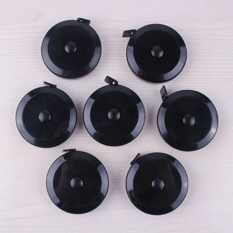 Custom Mini Retractable Tape Measure Black Dual Sided 60 Inch 150cm Measuring Tape for Tailor Sewing Craft