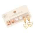 Earring Jewelry Set Gold Plating Butterfly Pendent Daisy Stainless Steel Earrings