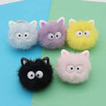 Cute Pompom Key Chain Mink Fur Small Briquette Car Key Ring Cartoon Cat Head Keychain Bag Car Key Pendant