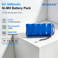 Revolbat High Quality 6V 3000mAh NiMH Battery Suitable for  Panametrics PT878 Flowmeter Equipment Survey Test Battery