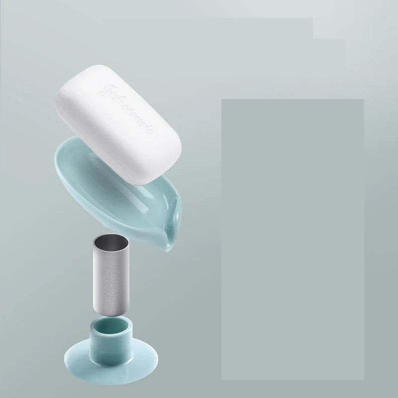 Bathroom Storage Products Leaf Shape Vertical Soap Box Drain Rack for Placing Soap