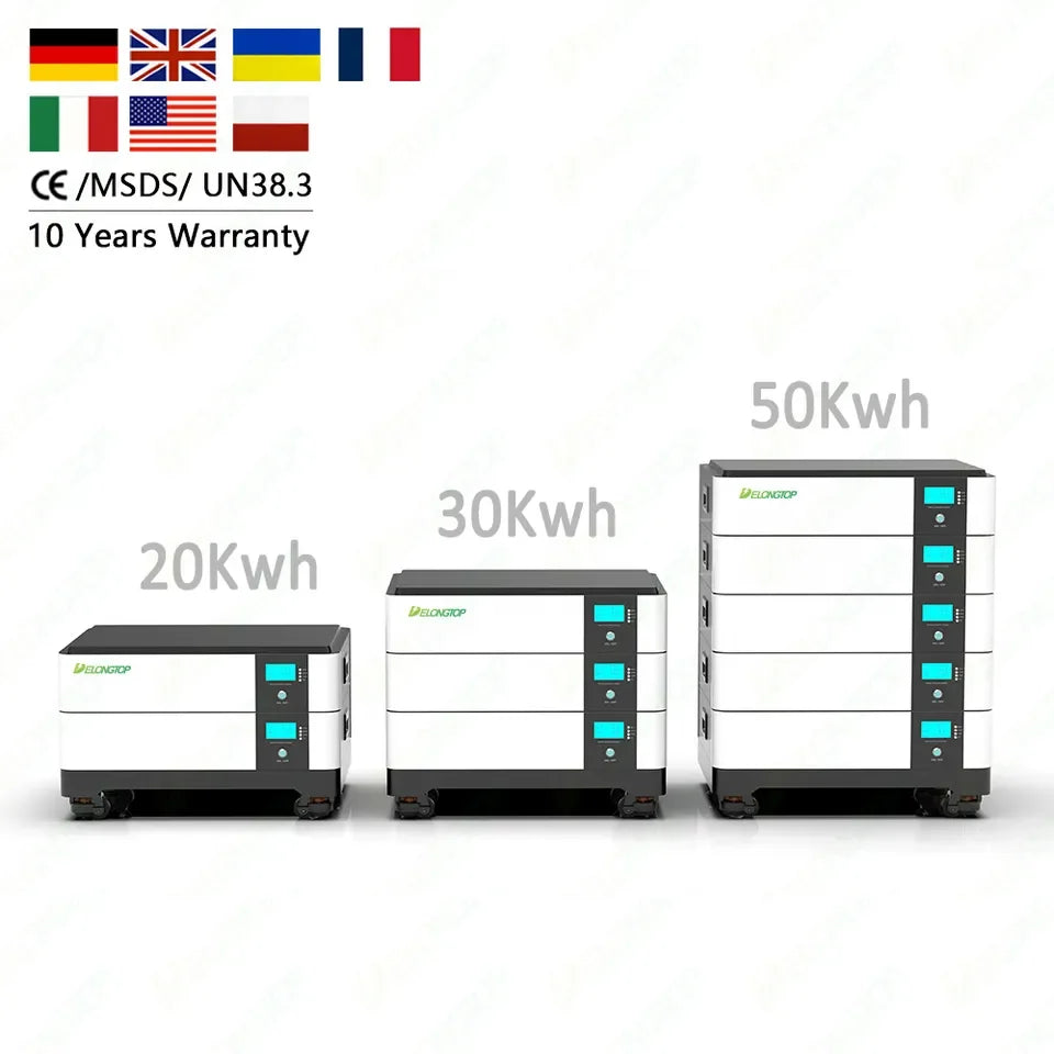 Ce Approved Stackable Lifepo4 48v 1000ah 50kwh Battery for 10kw Hybrid Inverter Household Energy Storage Home Solar