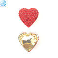 Valentine's Day Gift Red Heart Shape Button Cover Crystal Inlaid No Sew Button Clip for Women Shirt Blouse Dress Coat Decoration