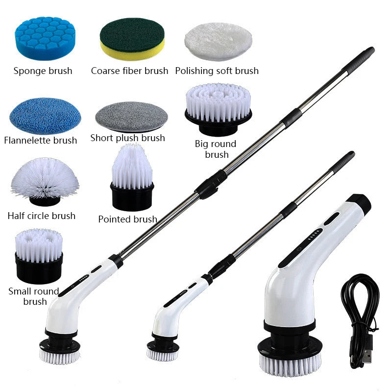 Electric Spin Scrubber Cordless Cleaning Brush Scrubber Multi-functional Cleaning Brush Scrubber for Bathroom Shower Car