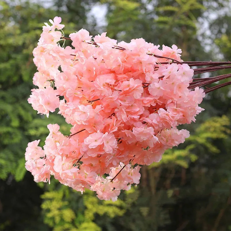 Wholesale  Cherri Blossom Tree  Sakura Branch Silk Diy Artificial Flowers Floral  Wedding Decoration Home Outdoor Decor