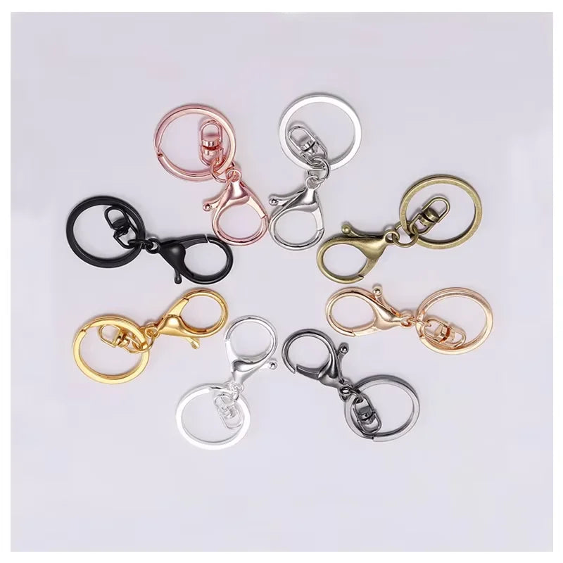 Hot Selling Good Quality 8 Colors Stainless Steel Plated Metal Lobster Clasp Key Hook Chain Diy Jewelry Making Keychain