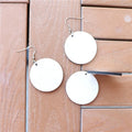Sublimation Blank Drop Earrings Round MDF White Heat Transfer Wood for Women's Jewelry DIY Making Crafts
