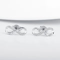 Solid 925 Silver Leopard Infinity Symbol Earrings Bracelet Necklace