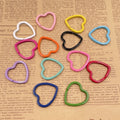 Wholesale Heart-Shaped Metal Paint Keyrings With Spot Factory Prices Color Paint Creative Closed-mouth Flat-ring Key Ring