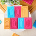 Saffron Eid Mubarak Acrylic Embosser Stamps Plastic Cookie Cutters Ramadan Fondant Cake Decoration Biscuit Moulds