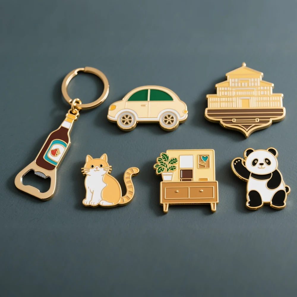 Factory Customized Made Hard Soft Enamel Key Ring Metal Design Logo Charm Key Chains Custom Flower Keychain for Bags
